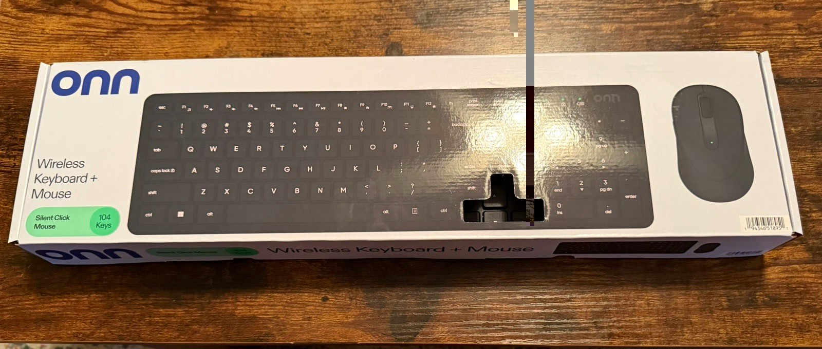 onn. Wireless Slim Keyboard & Mouse Bundle Silent Click 104-Key QWERTY Black