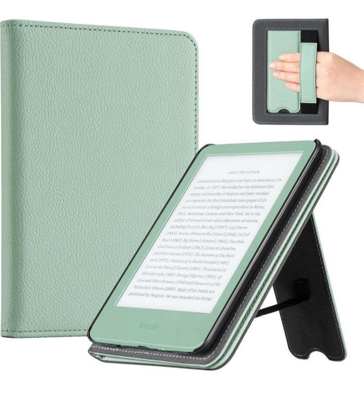 NEW CoBak Protective Case w/Stand for 6" Kindle 11th Gen Sage Green PU Leather