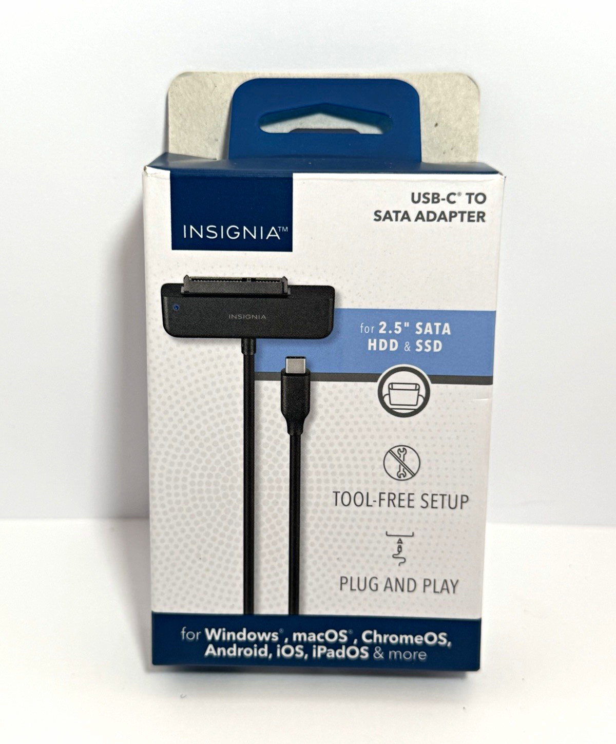 Insignia USB-C to SATA Adapter for 2.5in HDD/SSD Plug & Play Tool-Free Black