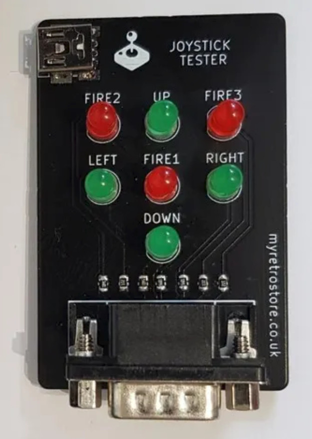 🇬🇧9 Pin Joystick Tester - Commodore/Amiga/Atari - 3 Fire buttons, 4 Directions