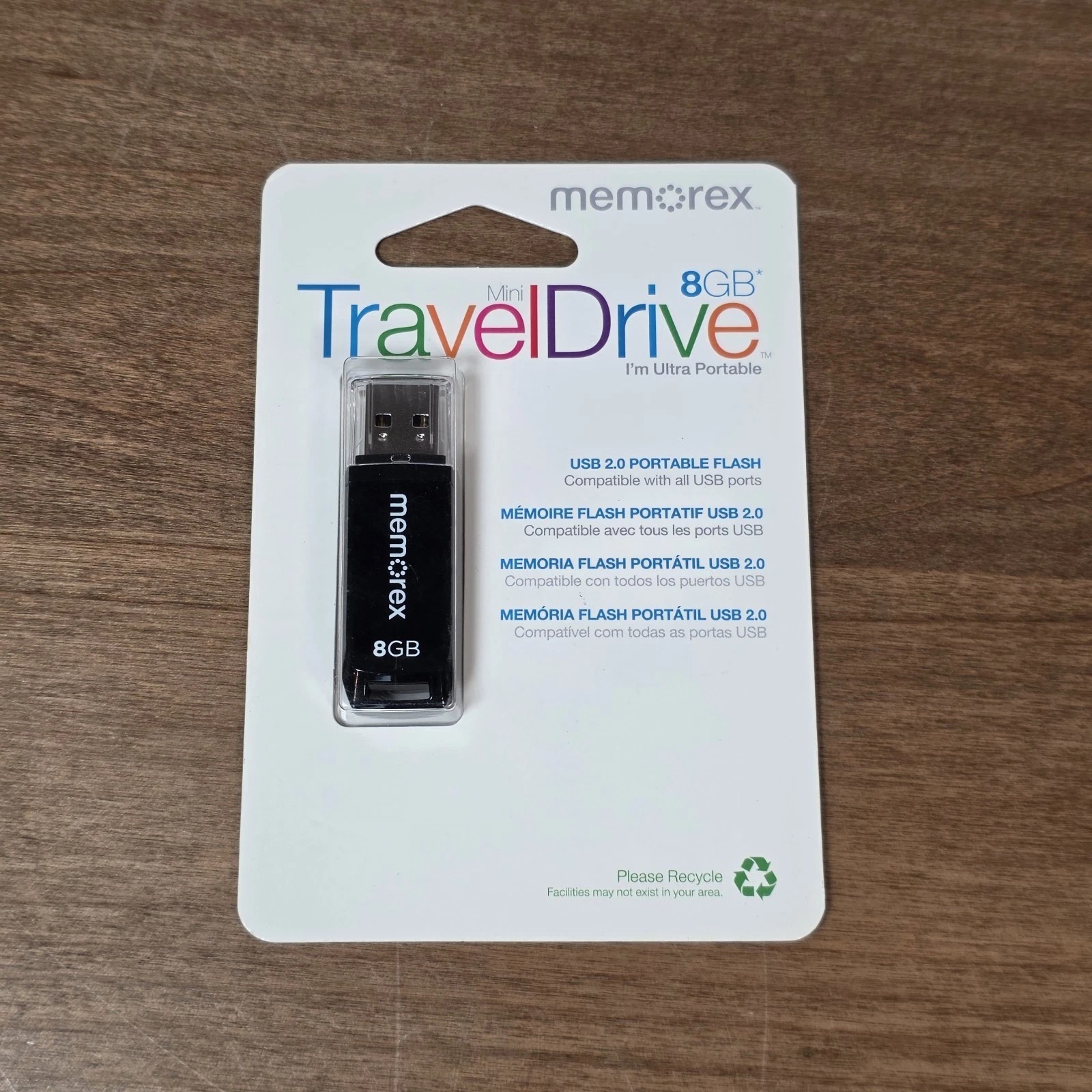 MEMOREX 8 GB Mini TRAVEL DRIVE 73951206-H USB 2.0 portable (U1) COLOR PURPLE
