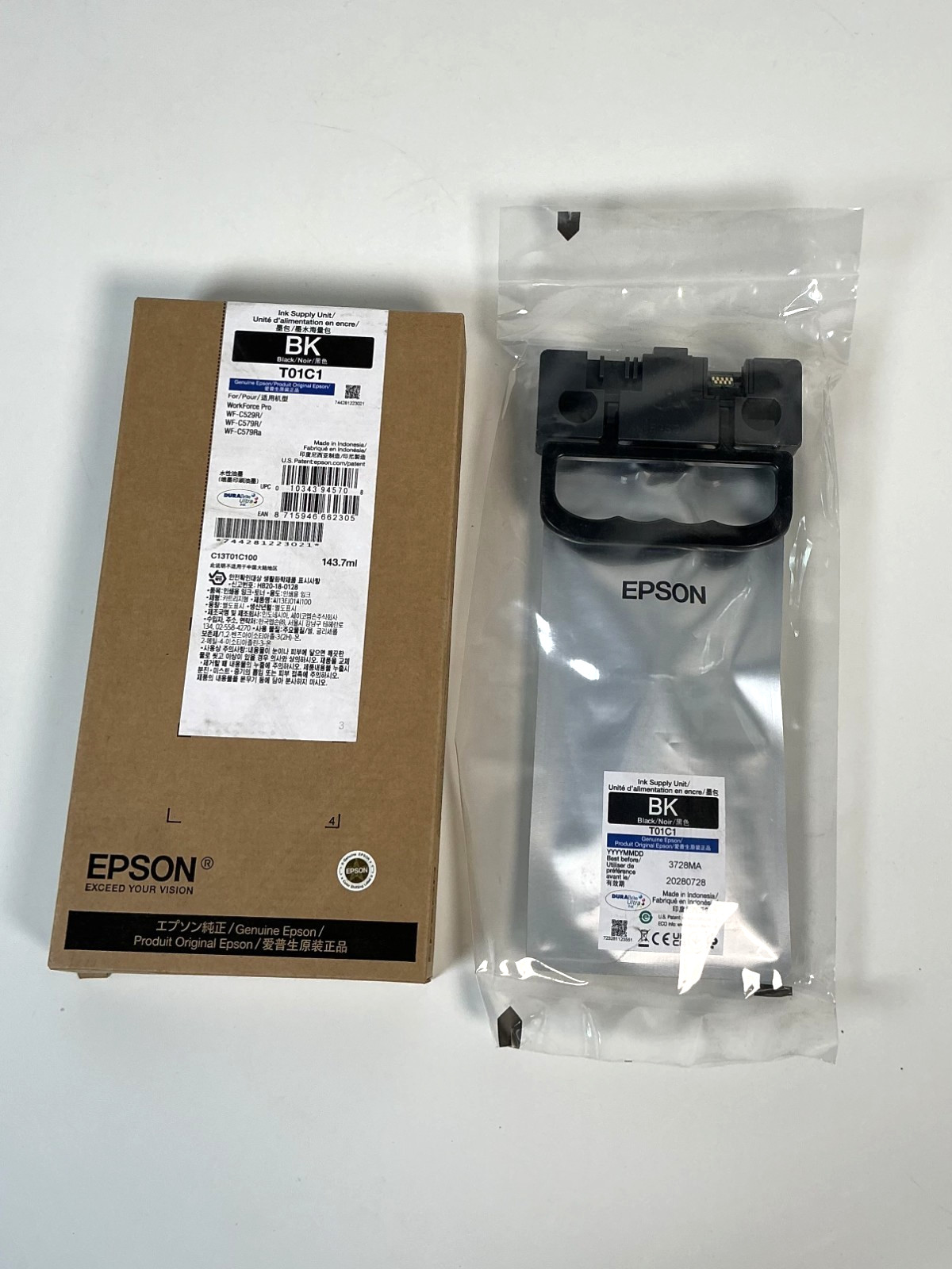 Epson T01C1 T01C100 DURABrite Ultra Black Ink Pack WF-C529R WF-C579R 10000 Pages