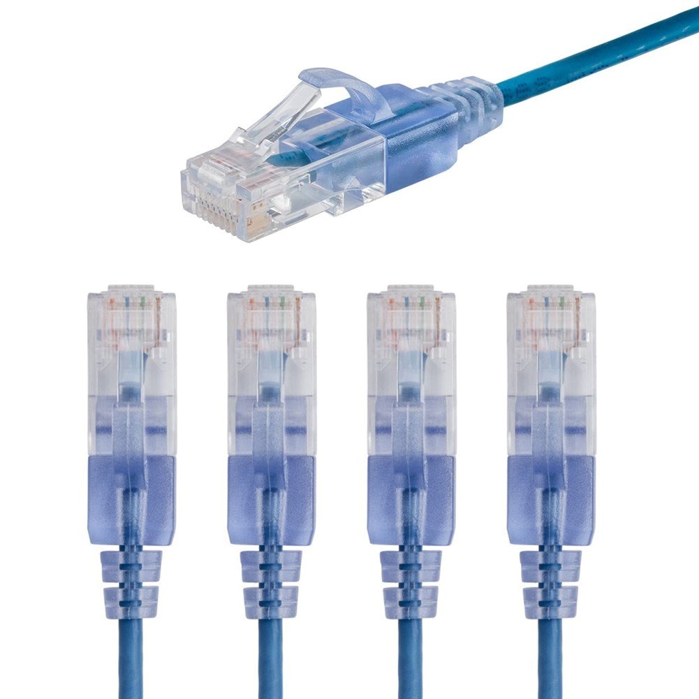 5x 30FT CAT6A RJ45 Ethernet LAN Network Patch Cable Copper 10G Slim 30AWG Blue