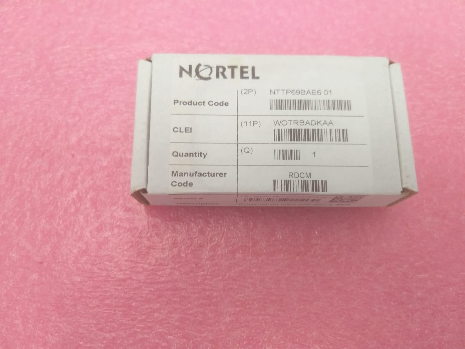 Nortel NTTP69BAE6  ,GEinGFPonDS3,225-450 ft,Elec,-40/+65C,SFP,20PIN transceiver