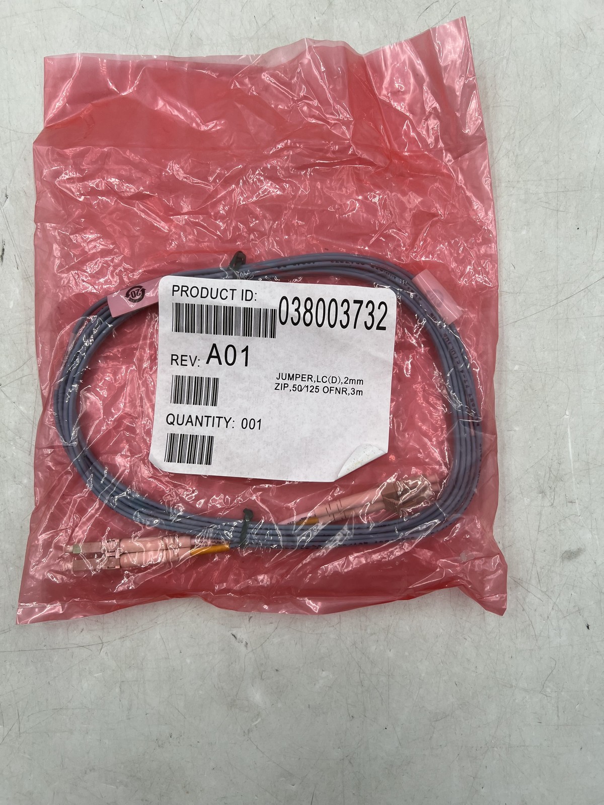 NEW SEALED Dell Amphenol Fiber Optic Jumper LC(D) 2mm zip 50/125 ofnr 3m
