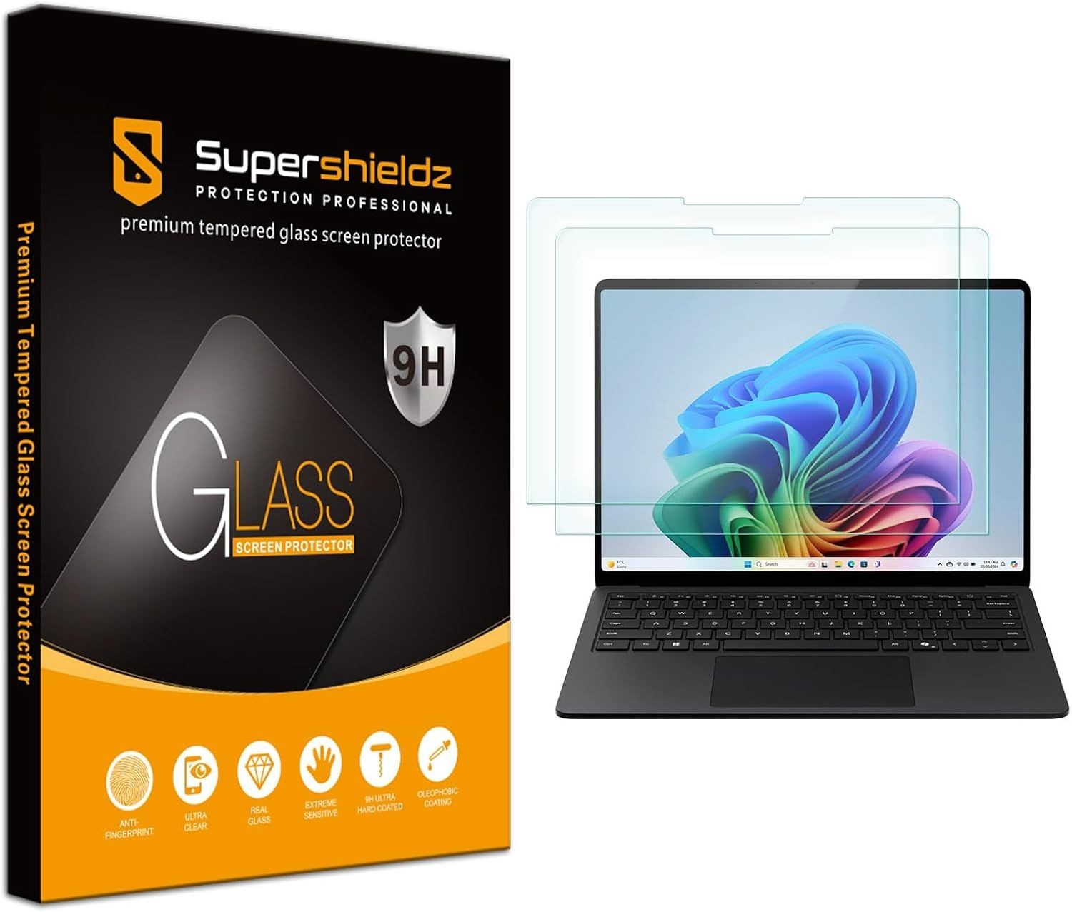 2 Pack Anti-Scratch Tempered Glass Screen Protectors for Surface Laptop 7 (13.8"