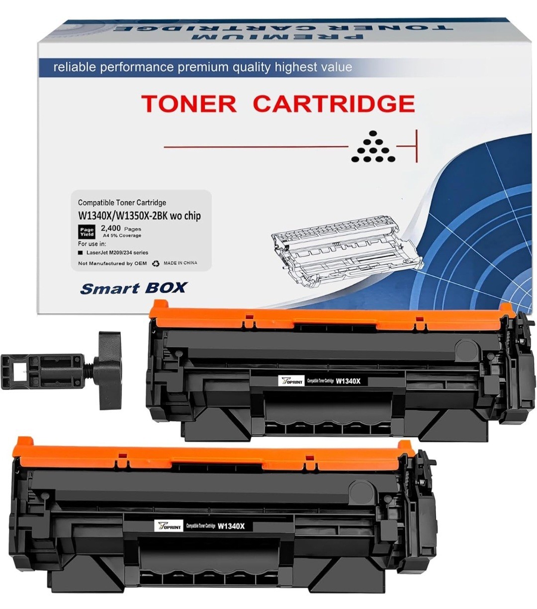 2 Pack Toner Cartridge Premium W1340x 1350x-BK NO CHIP Laserjet M209/234 Series