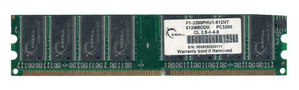 MEMORY G.SKILL 512MB DDR PC3200 400MHz F1-3200PHU1-512NT Non-ECC