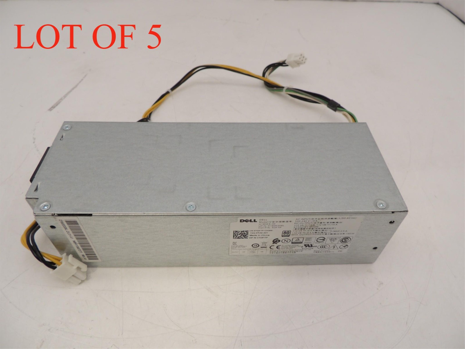 Lot of 5 Dell Optiplex 7050 5050 3050 SFF Power Supply 180W AC180ES-01 6+4 Pin