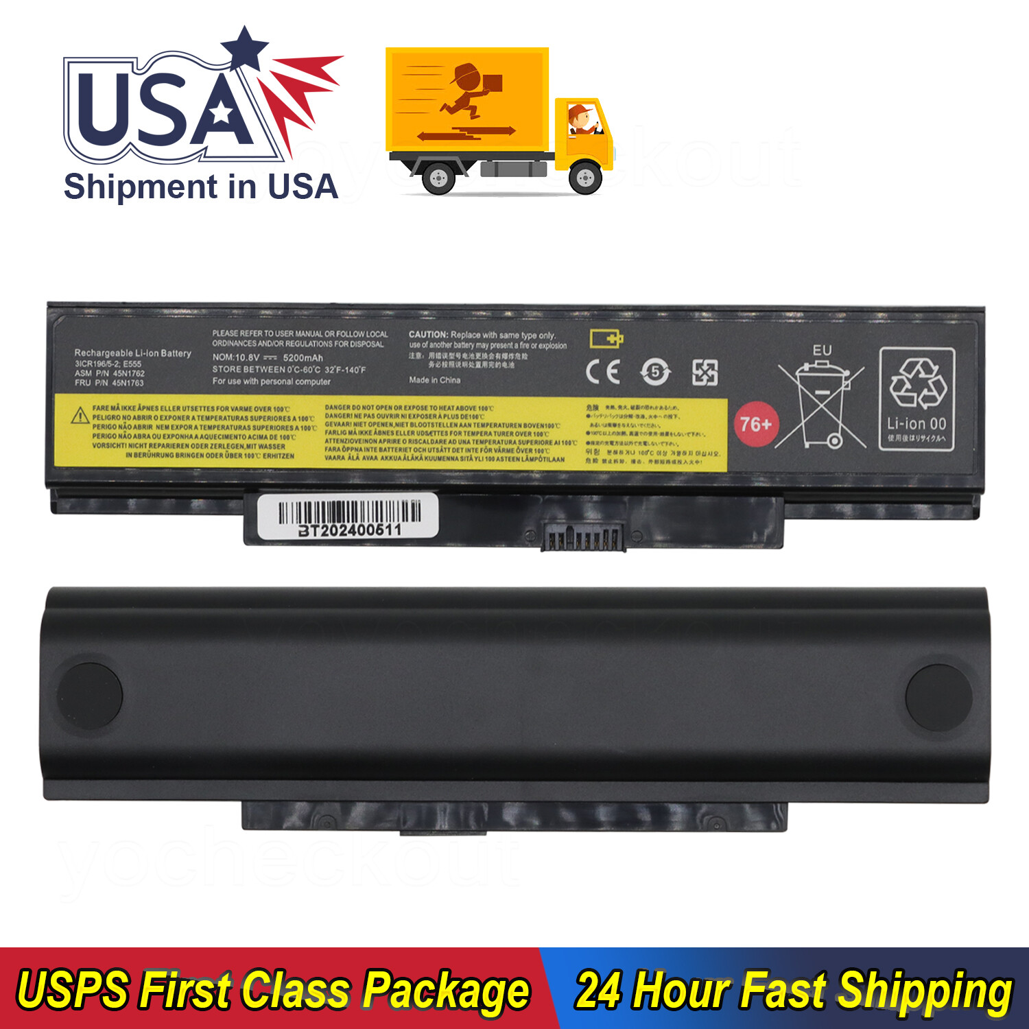 New 76+ Battery For Lenovo ThinkPad Edge E550 E550C E555 E560 E565 48Wh 45N1762