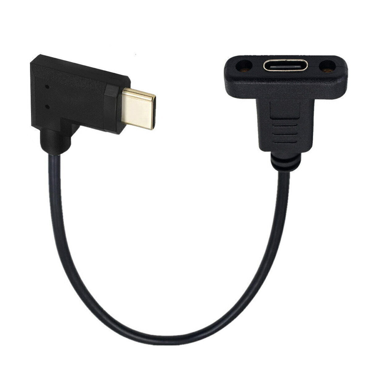 Jimier USB 3.1 Type C USB-C Male to USB-C Female Extension Data Cable 90 Degree