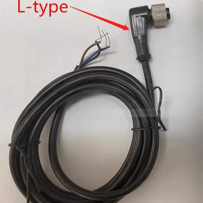 2pc M12 4-core elbow sensor connection cable 2 m for sensors