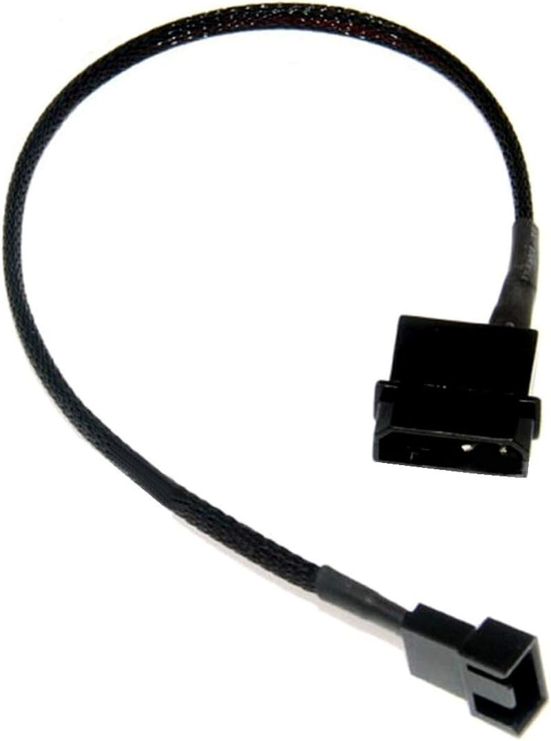 2 Pack 4-Pin Molex to 3 Pin 12V PC Case Fan Power Adapter Cable, 3-Pin or 4-Pin
