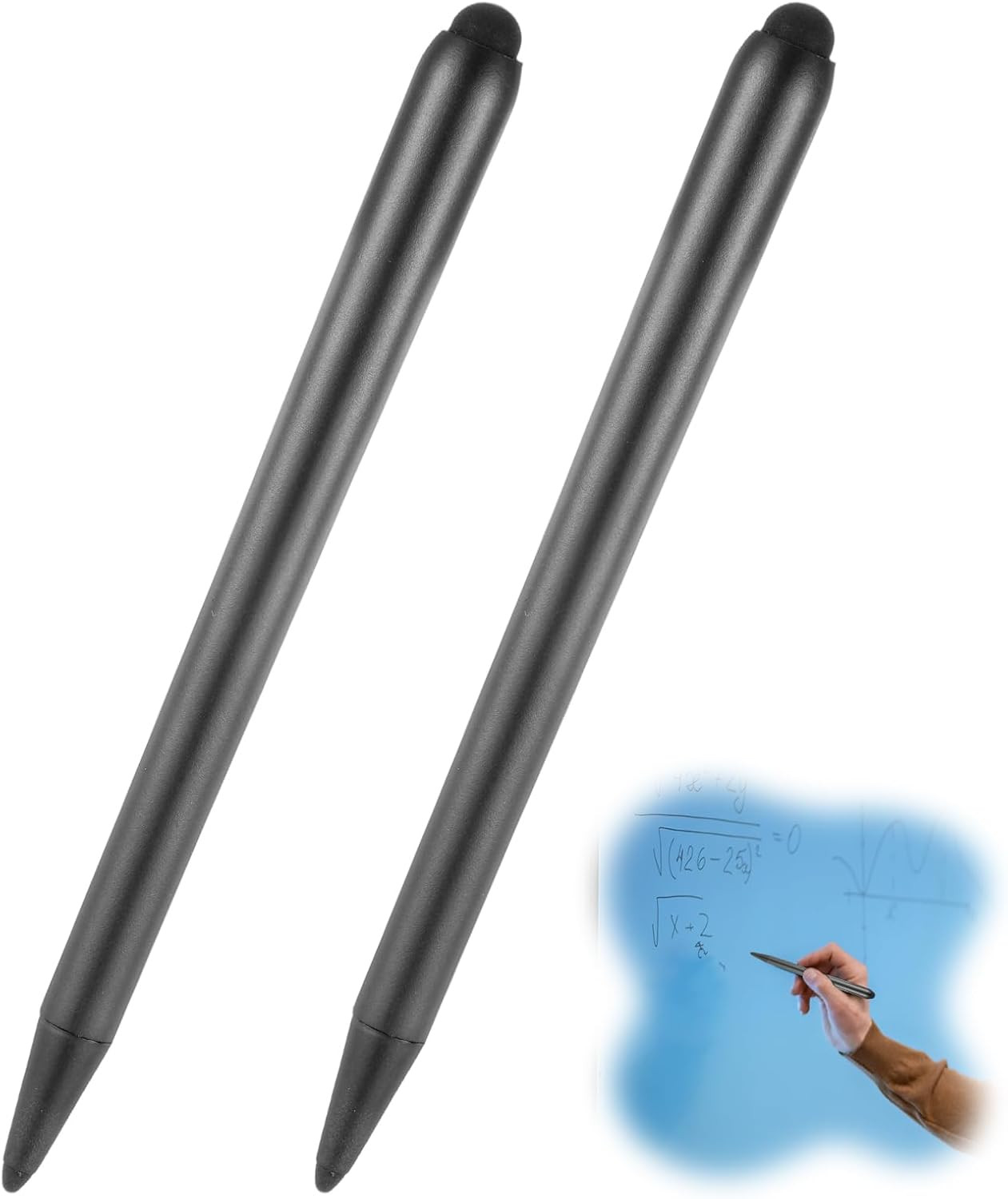 2 PCS Smartboard Pen, Black Whiteboard Stylus Pen for Touchscreen Stylus Pens 2