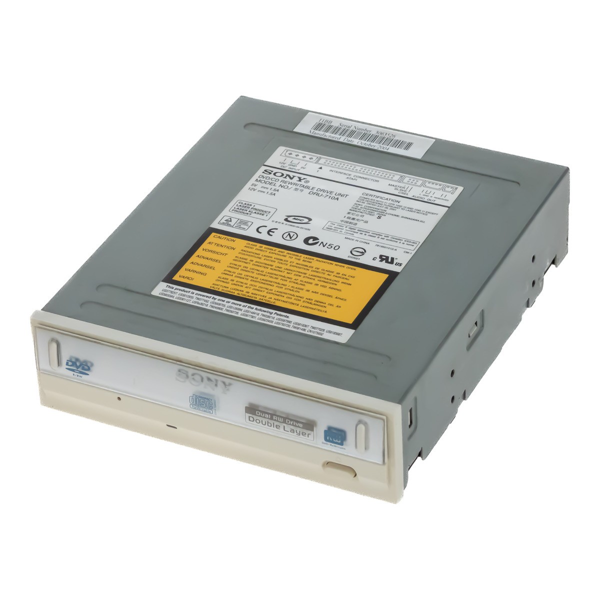 Internal Drive Burner SONY DRU-710A DVD/CD REWRITABLE DRIVE IDE/ATA 5.25 inch