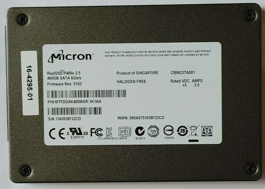Micron RealSSD P400e 2.5" 400GB SATA III MLC Enterprise SSD Solid State Drive