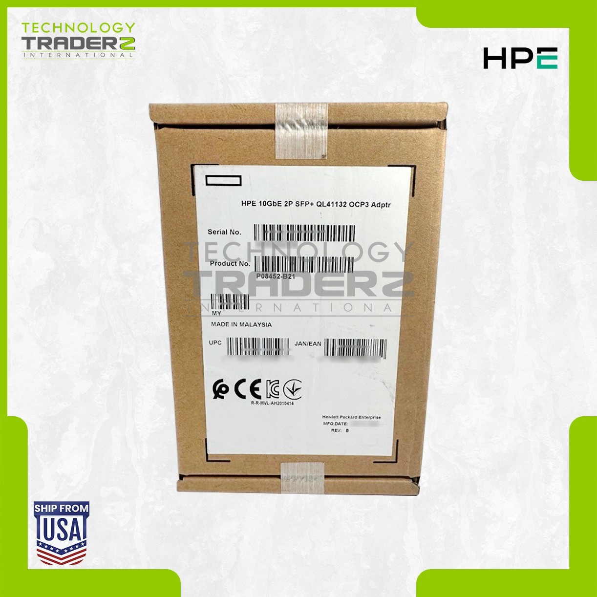 P08452-B21 HP Marvell QL41132HQCU 10Gb 2-Port SFP+ Ethernet Adapter *New Sealed*