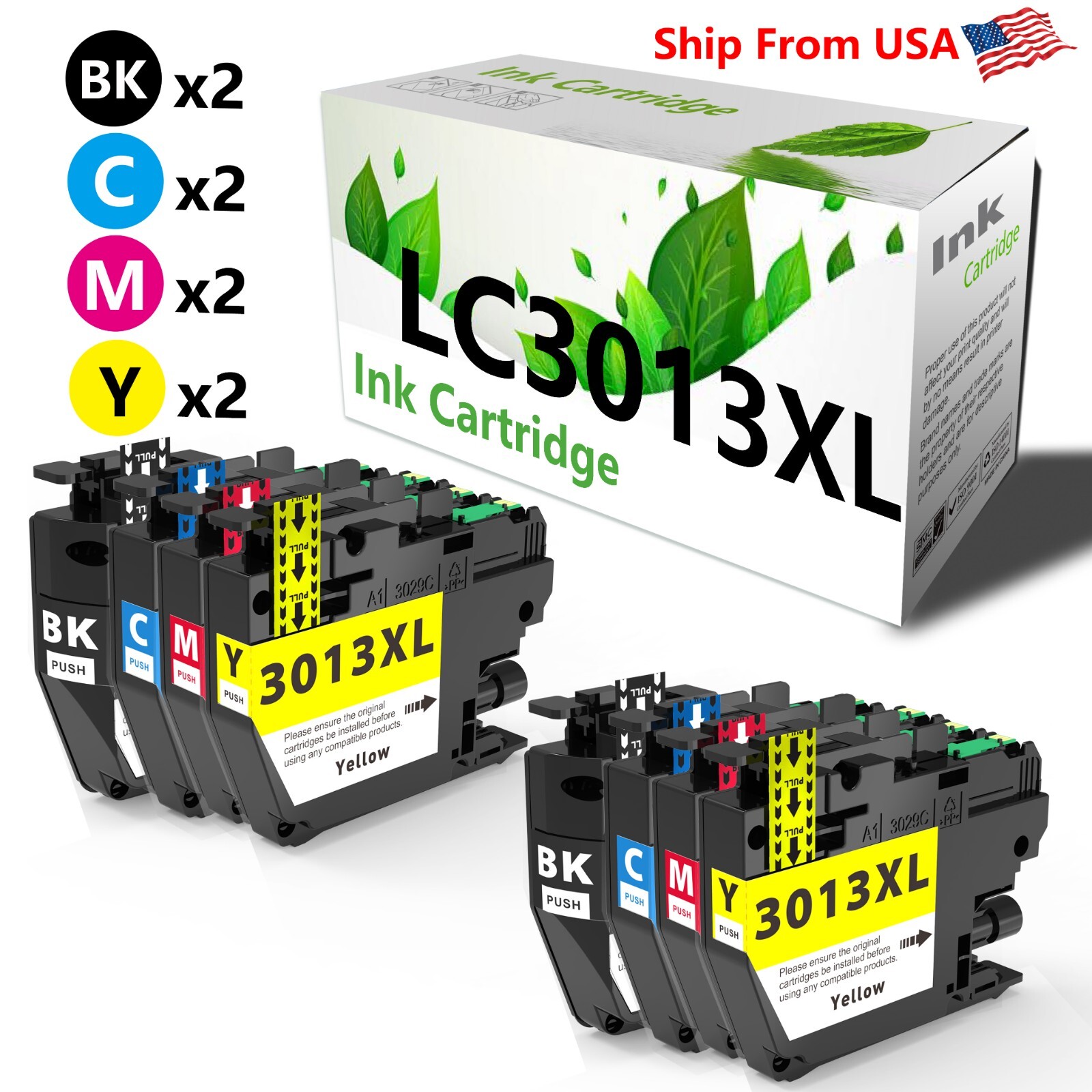 8PK replace for Brother LC3013 XL Ink Cartridge for MFC-J690DW MFC-J895DW