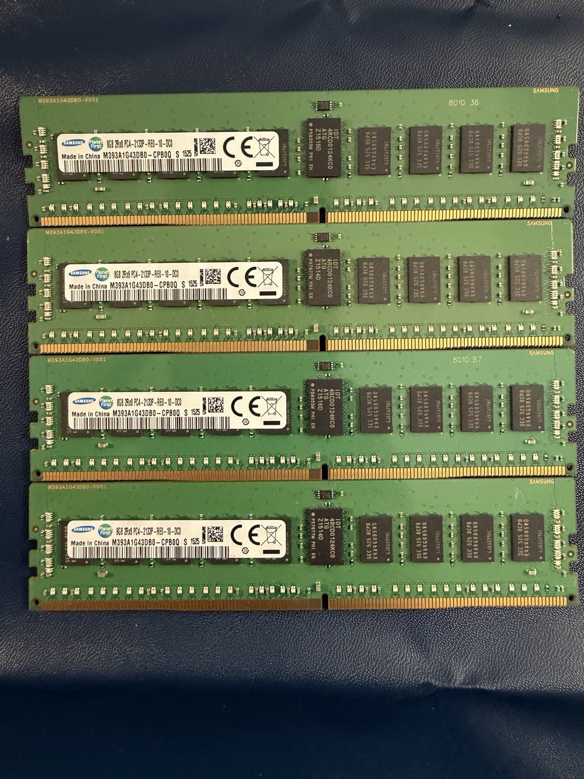 32GB (4x8GB) Samsung DDR4-2133 ECC RDIMM M393A1G43DB0-CPB0Q Tested EPSA pass