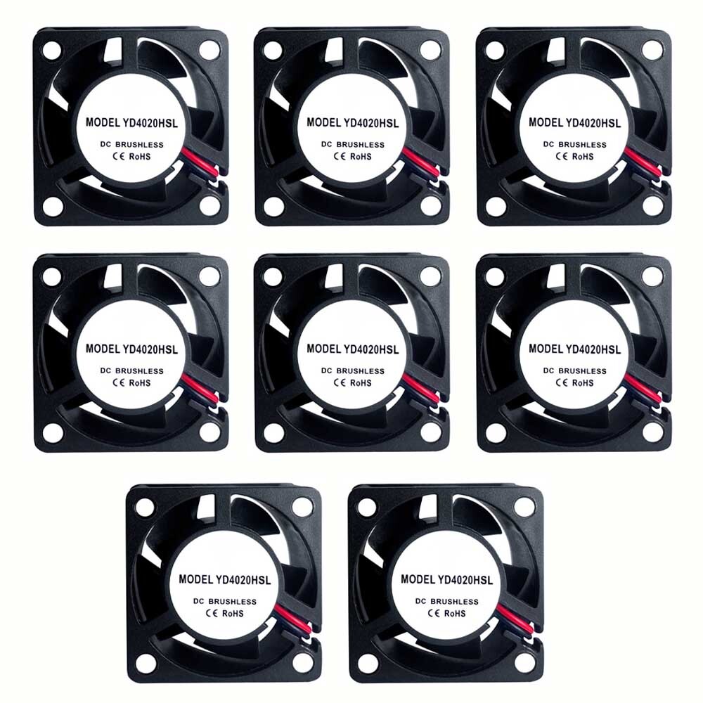 8Pcs 5/12/24V 40mm 4020 DC Brushless 40x40x20mm CPU/Laser/3D Printer Cooling Fan