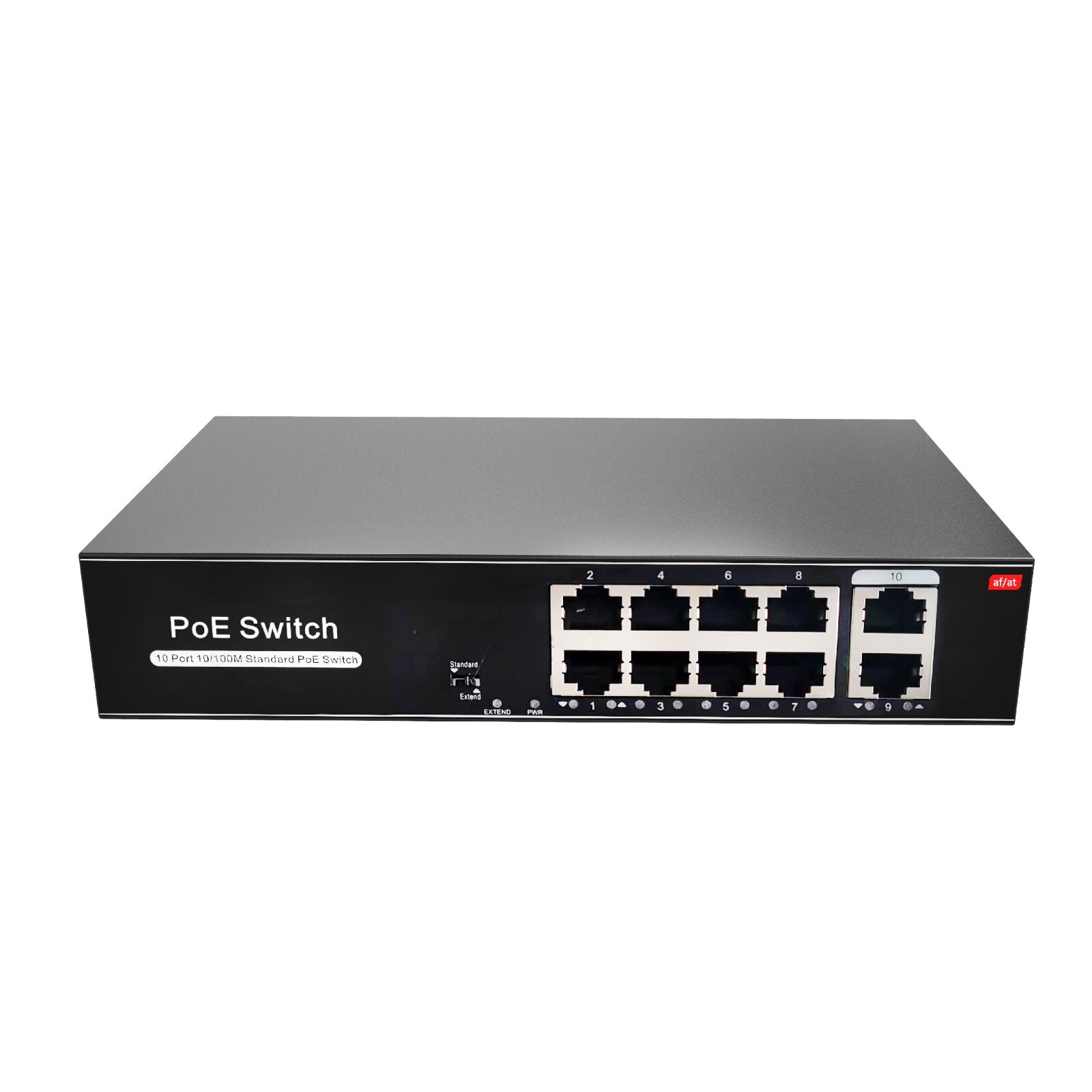 PoE Network Switch 10/100m Power Injector 8 Port + 2 Port Power Over Ethernet