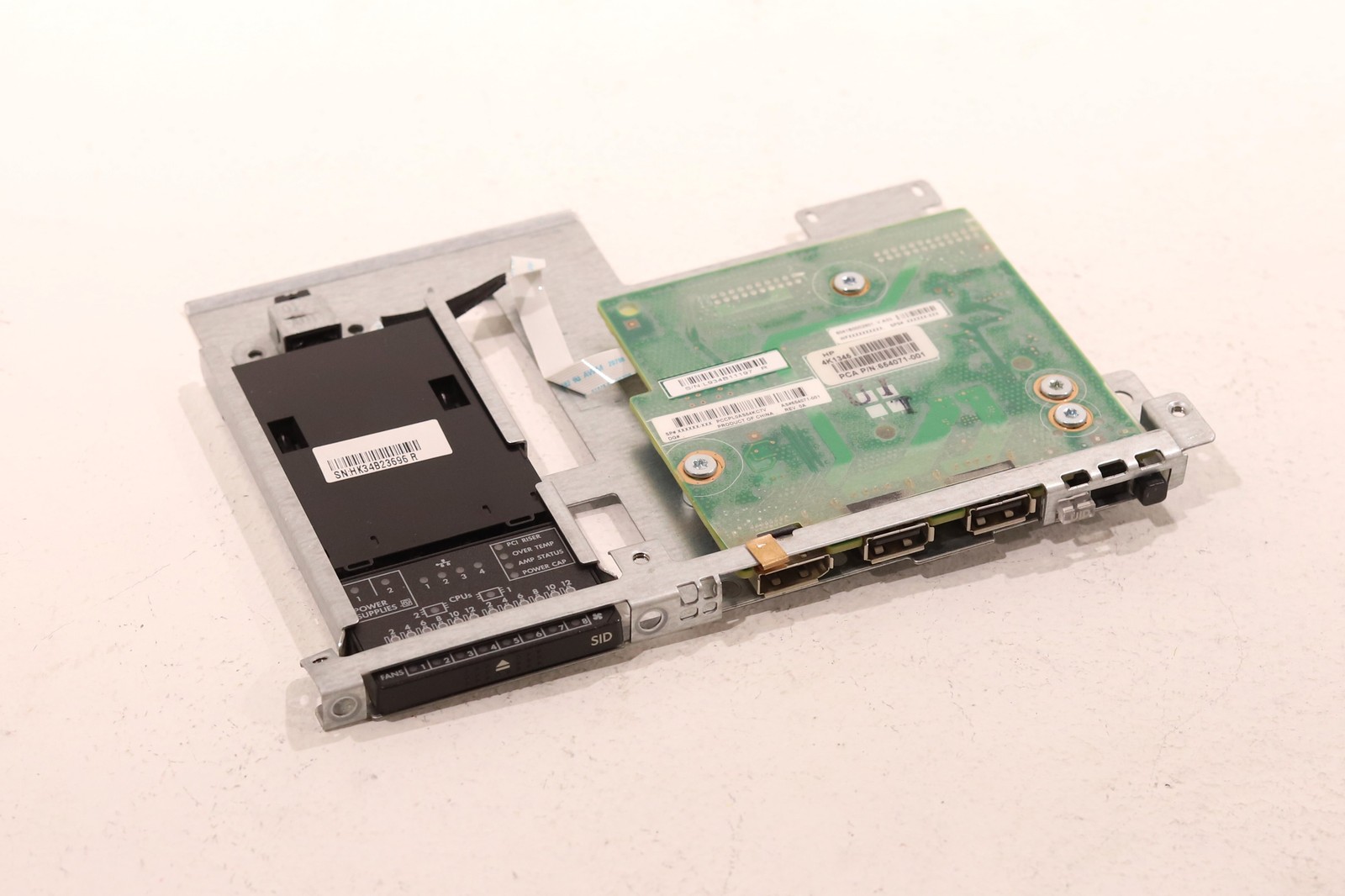 HP ProLiant DL360P Gen8 Front I/O Control Panel w/Bracket P/N: 654071-001 Tested