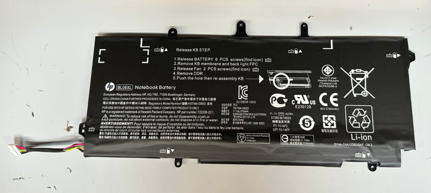 Genuine OEM 42Wh BL06XL Battery For HP EliteBook Folio 1040 G0 G1 G2 HSTNN-DB5D