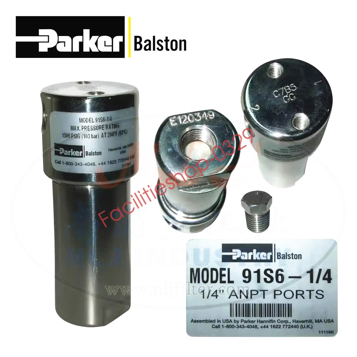 1pcs Parker Balston 91S6-1/4 Filter Housing DHL/FedEx