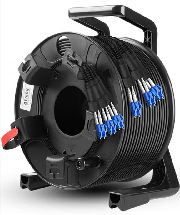 Brand-new 200M LC-LC Outdoor Armored 2 Strands with Fiber Tactical Cable Reel