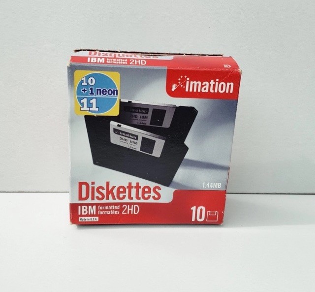 Genuine Imation IBM Formatted 2HD 1.44 Diskettes (9 Pack) Open Box