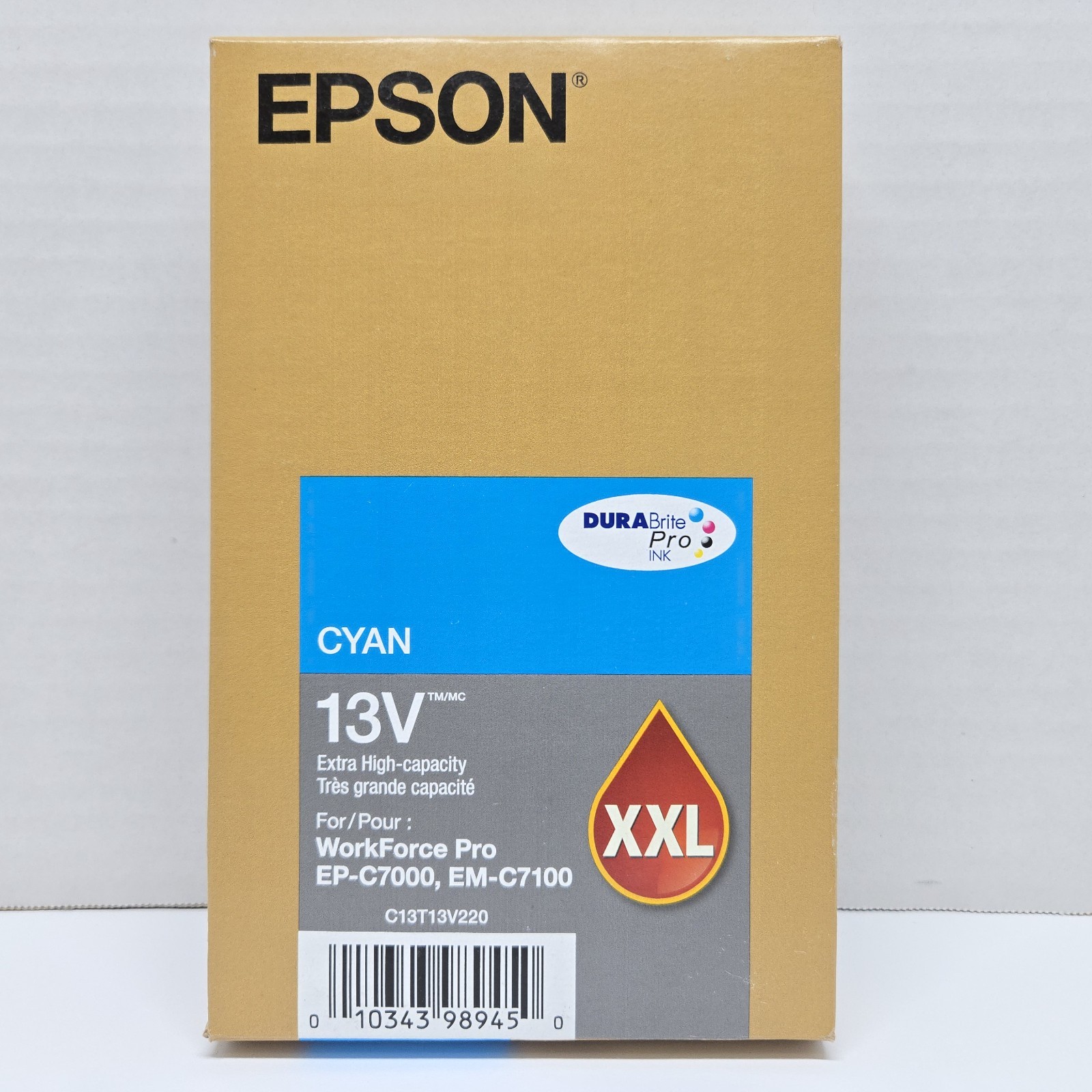 Epson DURABrite Pro T13V Extra High-capacity Cyan Ink Cartridge T13V220 -09/2027