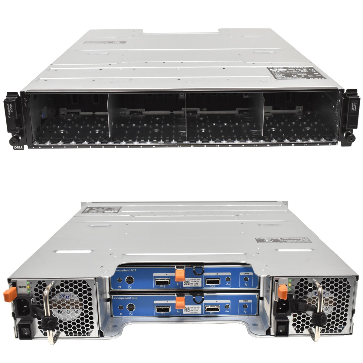 Dell Compellent Enclosure SC220 2xSAS 6G Controller 00TW47 24xSFF 2.5" Bay 2xPSU