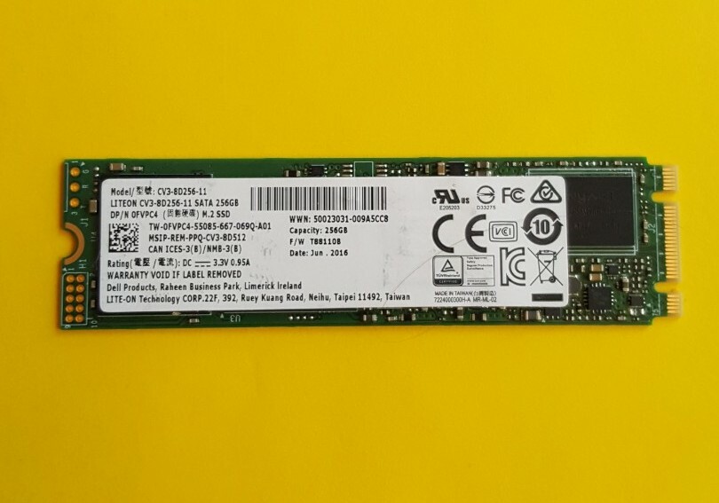 Dell Liteon 256 GB SATA M.2 Solid State Drive CV3-8D256-11 FVPC4 - Fresh Pull 