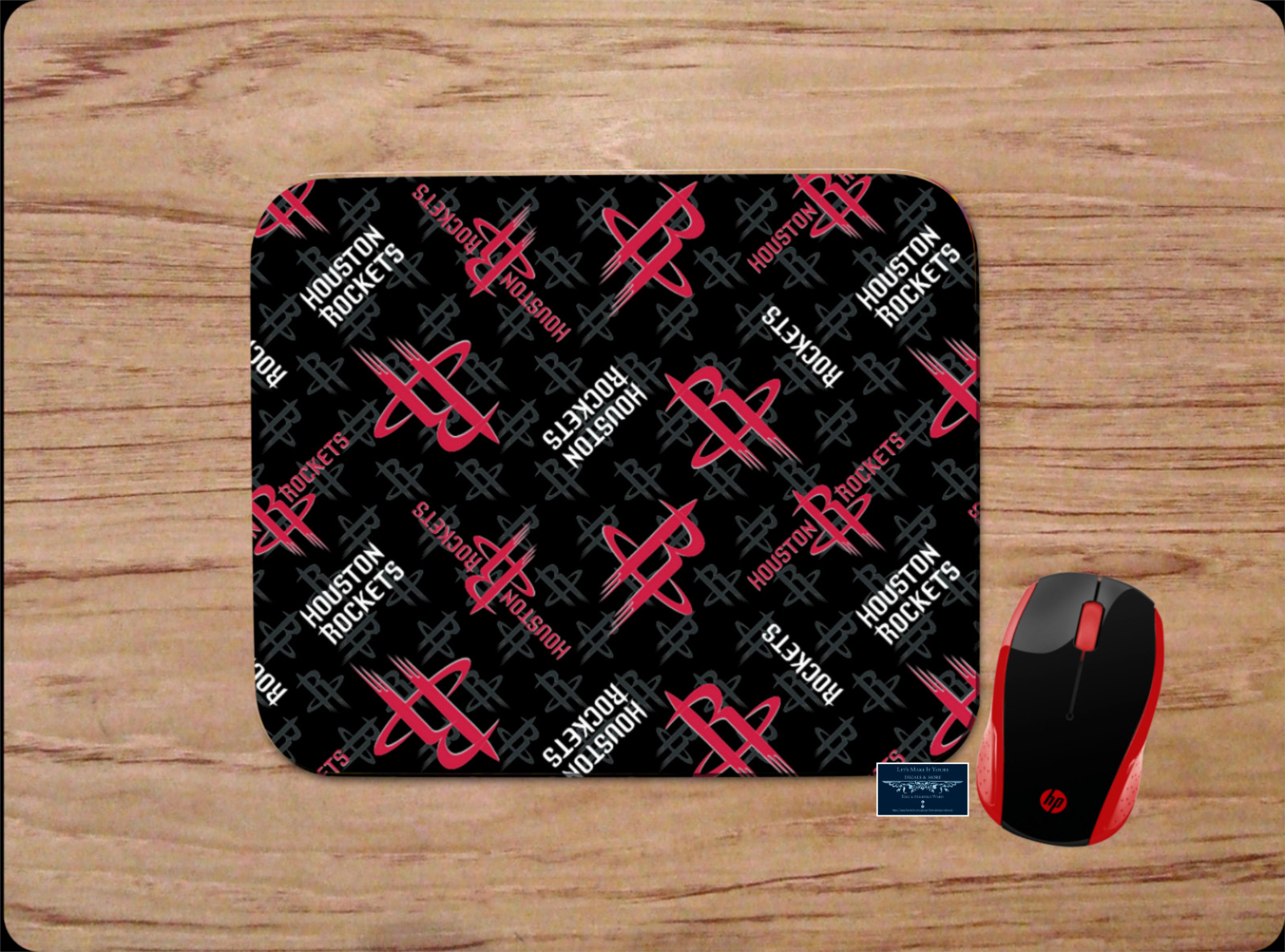 HOUSTON ROCKETS PATTERN CUSTOM RUBBER DESK MAT MOUSEPAD HOME SCHOOL OFFICE