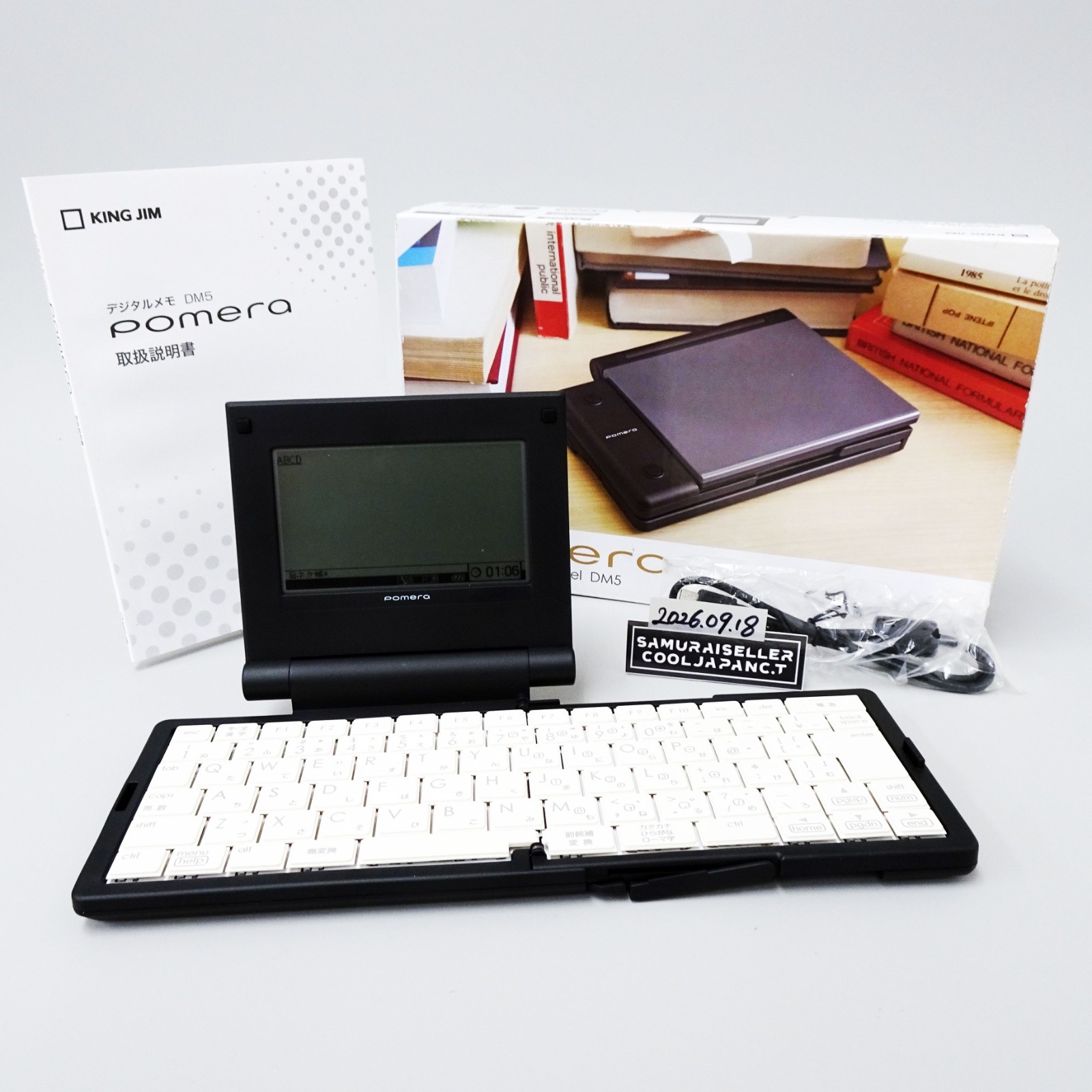 KING JIM Pomera DM5 Digital Memo Compact Lightweight Keyboard Cool Black Used