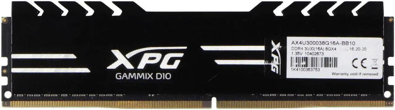 XPG GAMMIX D10 8GB DDR4 PC4-24000 3000MHZ DESKTOP RAM - BLACK