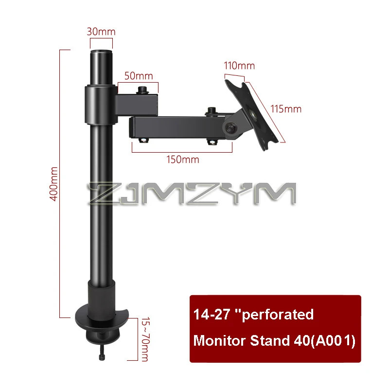 Single Monitor Bracket 14 to 27 Inches Screen Desk Mount Stand, Adjustable Arm
