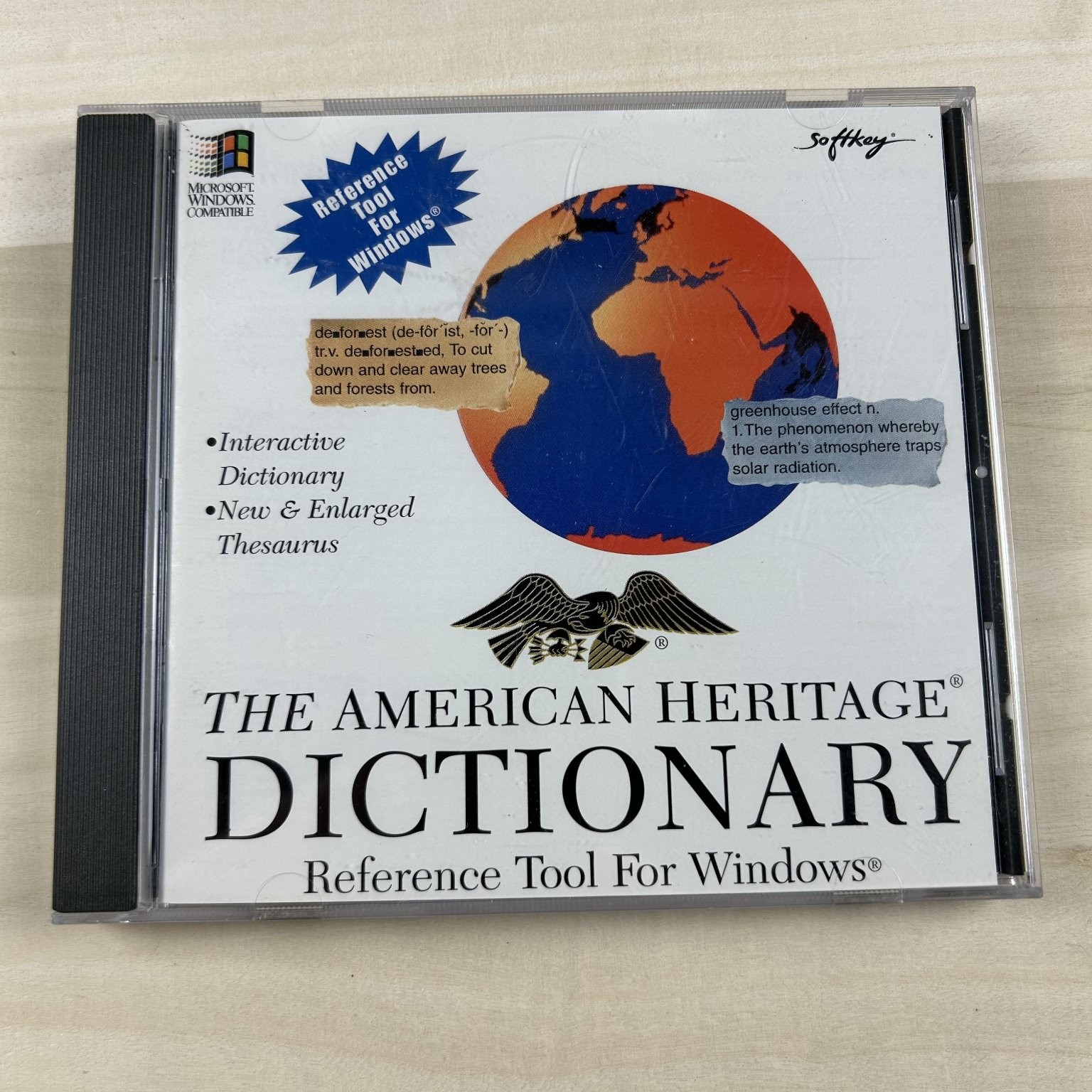 Softkey The American Heritage Dictionary CD-ROM Windows 3.1 Reference Tool