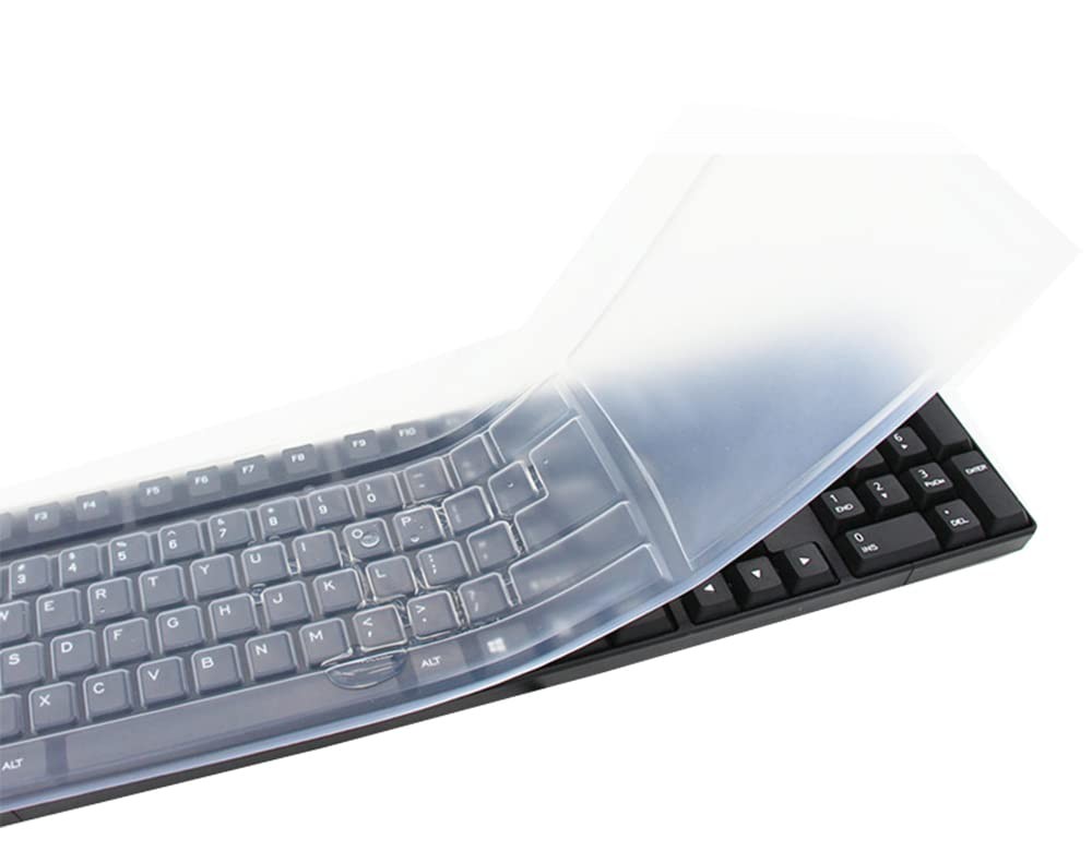 Clear Silicone Keyboard Cover Skin 104 107 Key Desktop PC Computer Keyboard