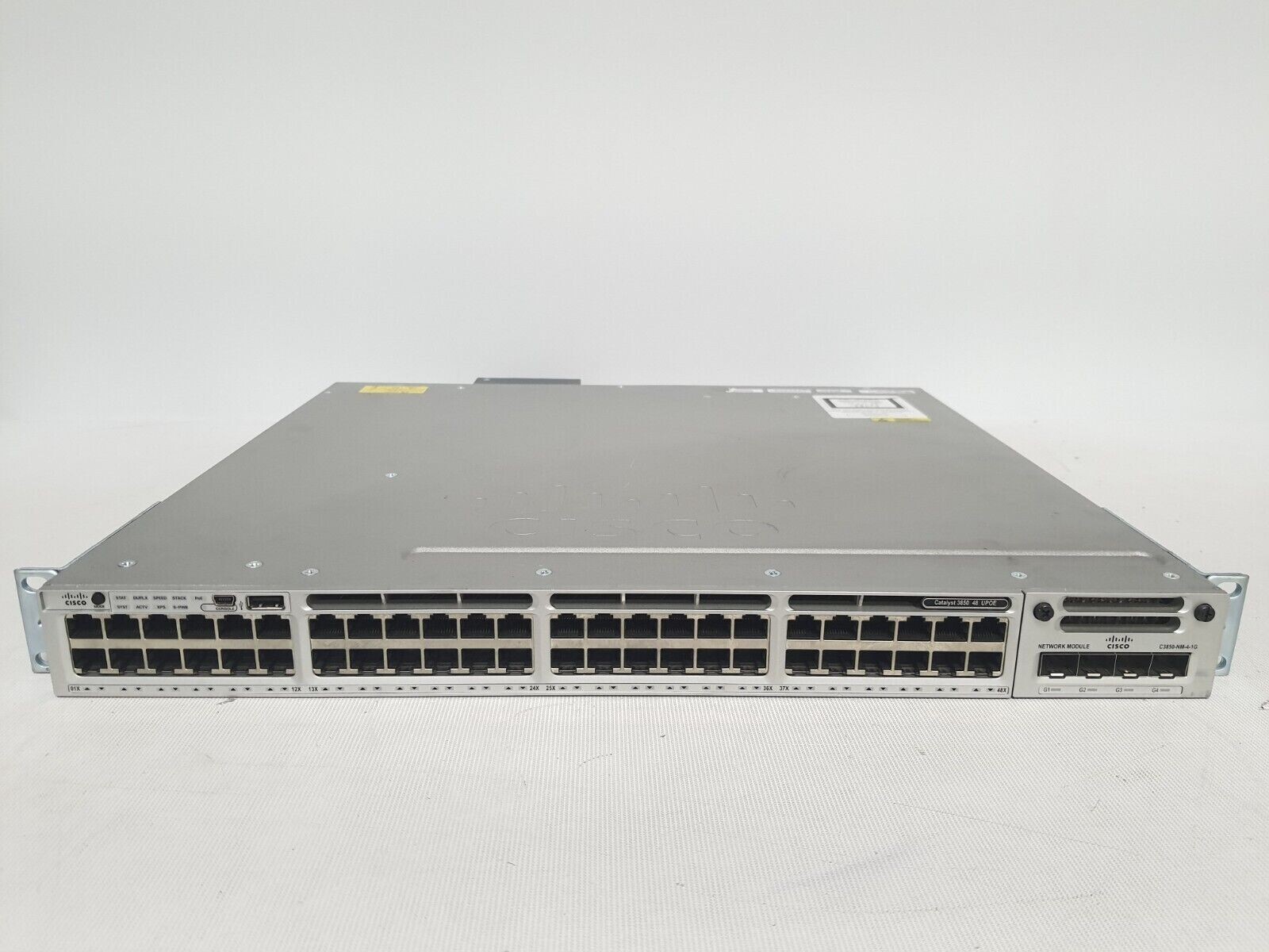 Cisco Catalyst WS-C3850-48U-S 48 Port-Switch With C3850-NM-4-1G Dual Pwr spply