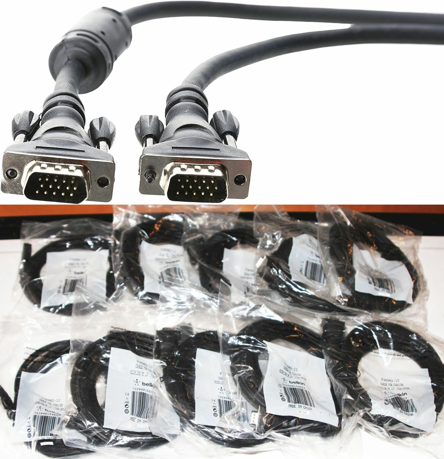 Lot of 10 - New OEM NIP - Genuine Belkin F3H982-10 Monster VGA Monitor Cable 10'