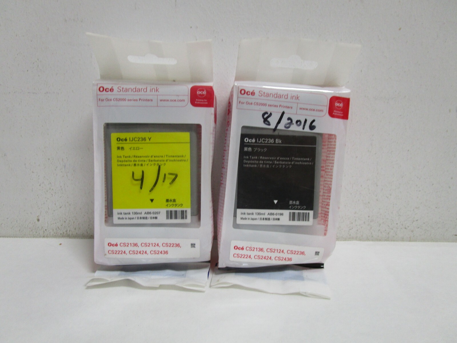 GENUINE OCE Inks IJC236  YELLOW AND  BLACK NEW SEALED SEE PHOTOS SHIPS FREE