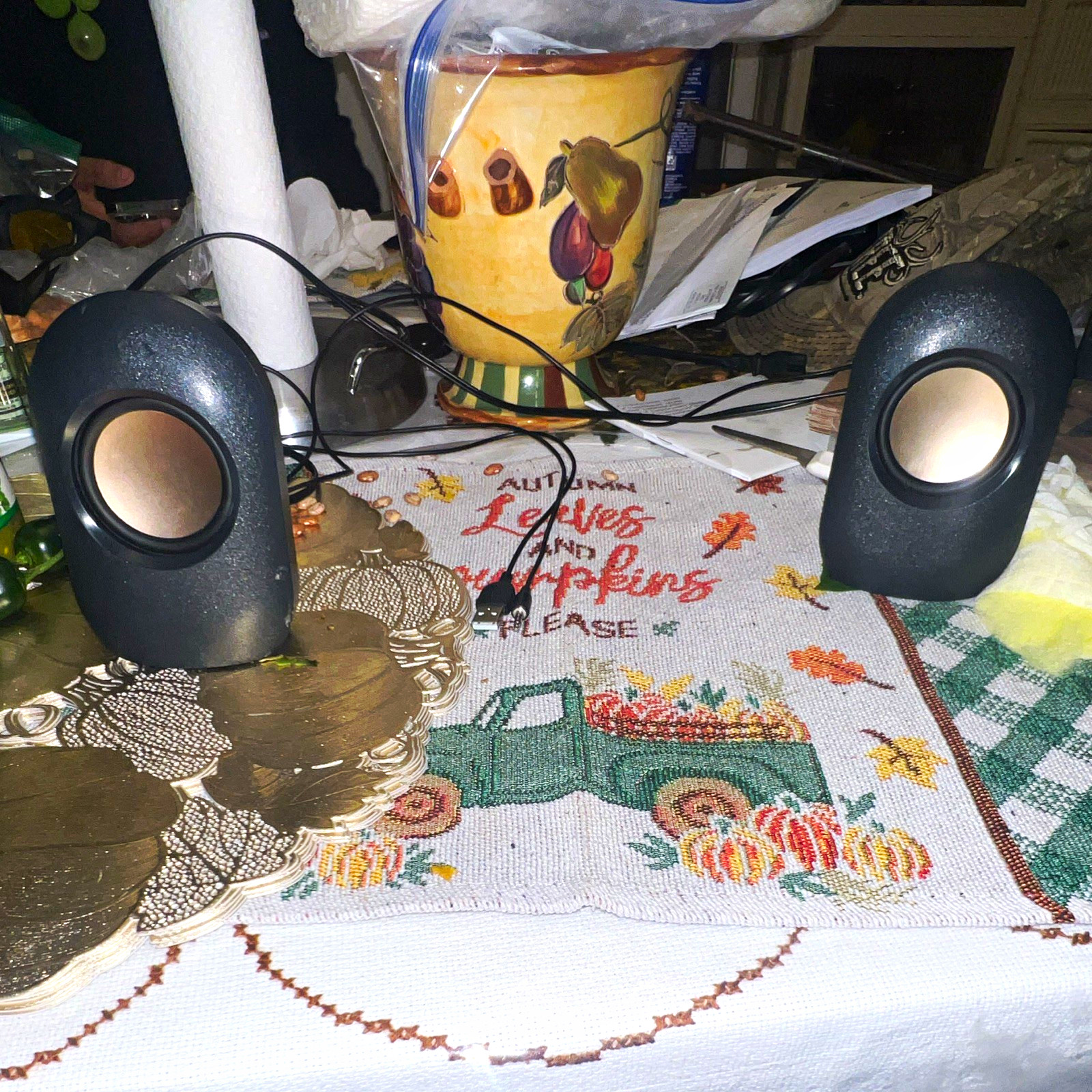 onn. USB-Powered 2.0 Wired Computer Speakers, USB & 3.5mm, Black