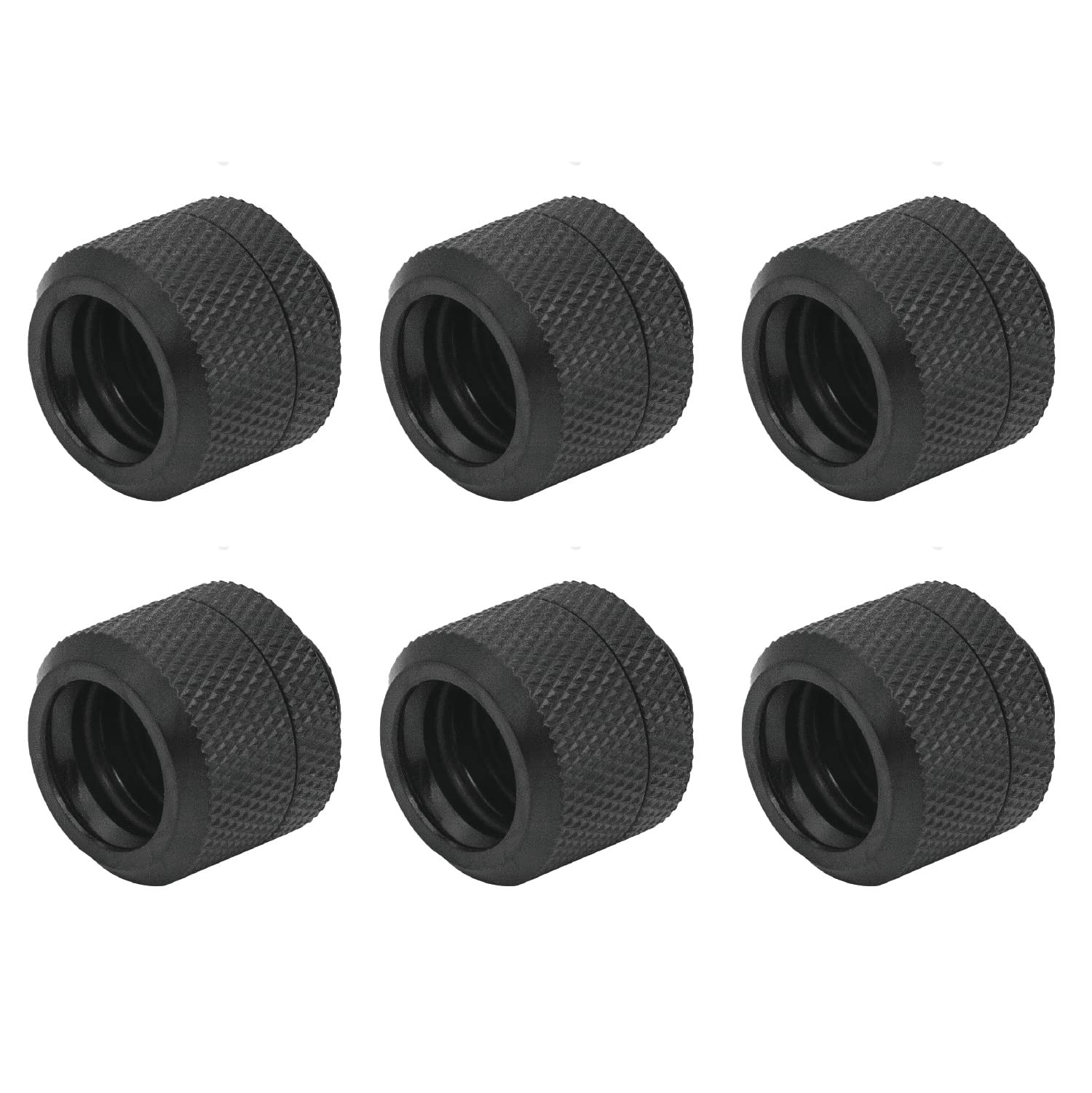 Dracaena.io 6-Pack G1/4 to 14mm OD Hard Tube Compression Fitting, Black