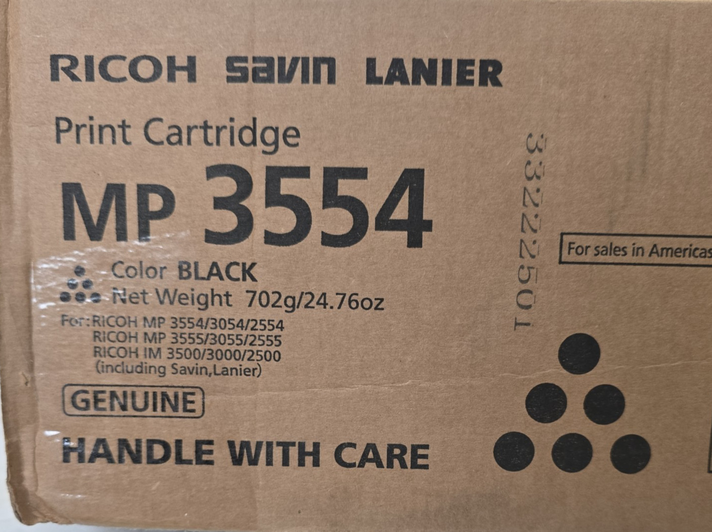 Ricoh MP 3554 Toner Cartridge - Black (842124)