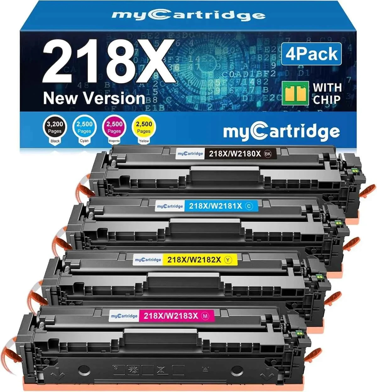myCartridge 218X Toner 4-Pack W2180X W2181X W2182X W2183X HP 3201dw 3301fdw