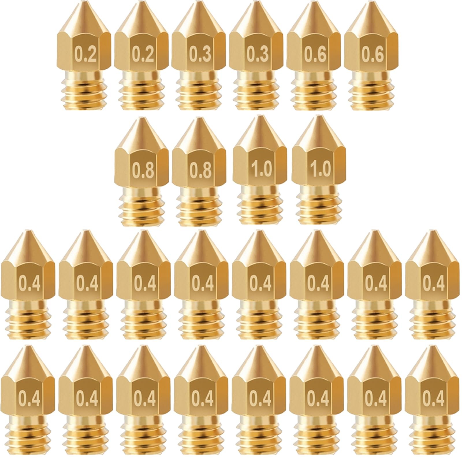 26Pcs Ender 3 Nozzles kit, MK8 Brass 3D Printer Nozzles... 