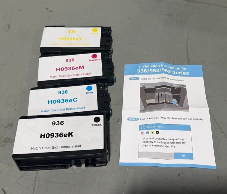 Compatible 936e Ink Cartridge Set BK/C/M/Y for HP OfficeJet Pro 9100 Series