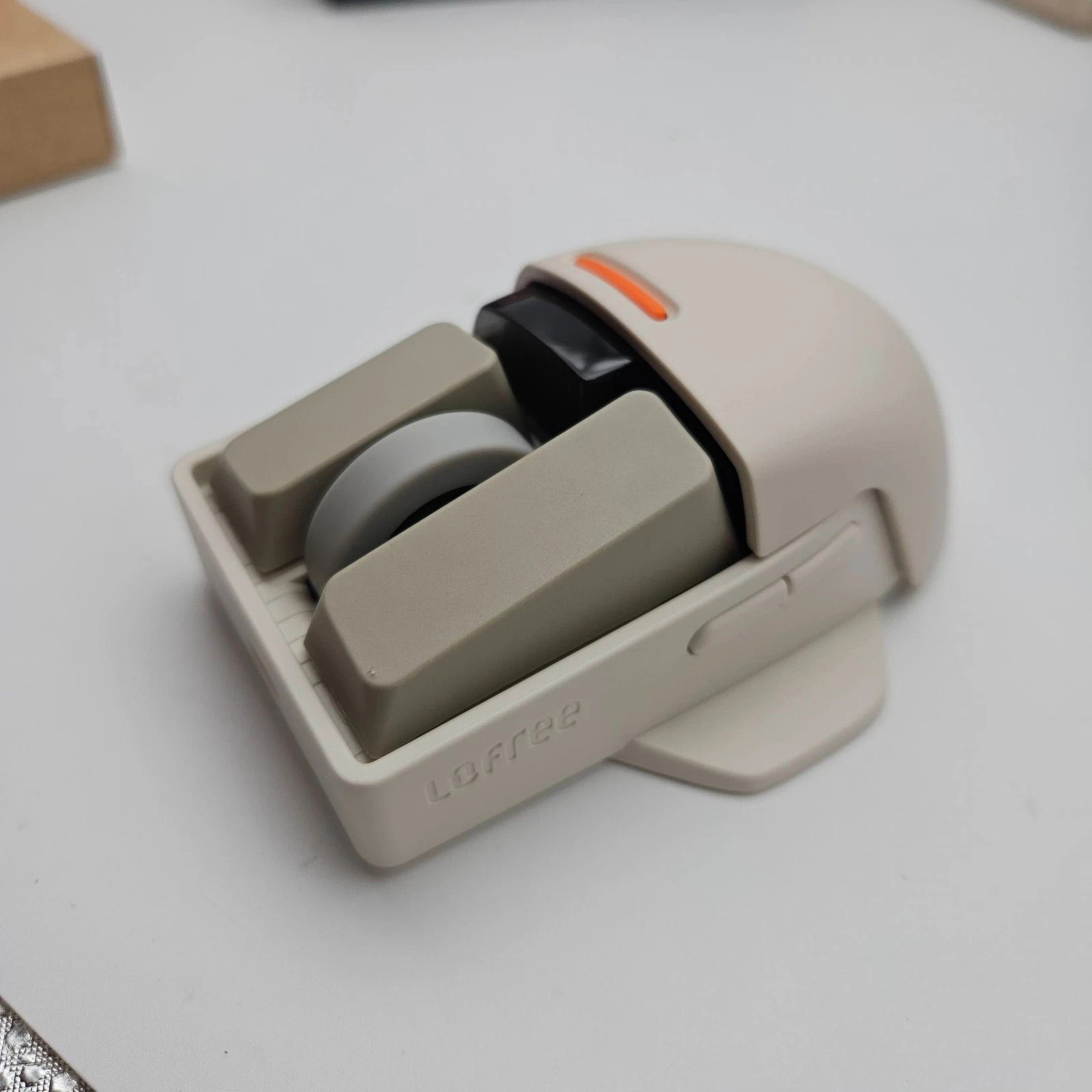 LOFREE Touch PBT Wireless Mouse with USB Receiver, Bluetooth, Retro gray