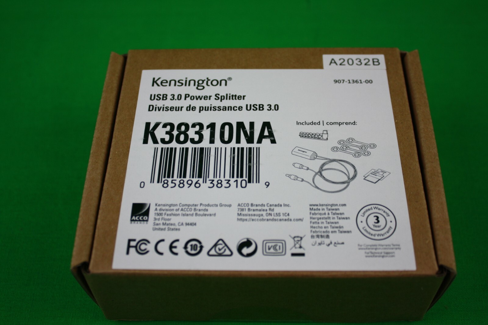 Kensington 60W USB-A Power Splitter for USB C/A Hybrid Docking Stations (K38310N